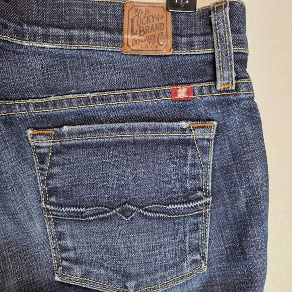 Lucky Brand Jeans Womens 4/28 Zoe Skinny Dark Wash Denim Mid Rise Distressed - Picture 5 of 12
